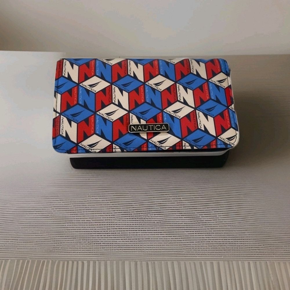 Nautica SEAS the DAY Americana Slim Clutch Wallet, RFID Block, Red, White & Blue